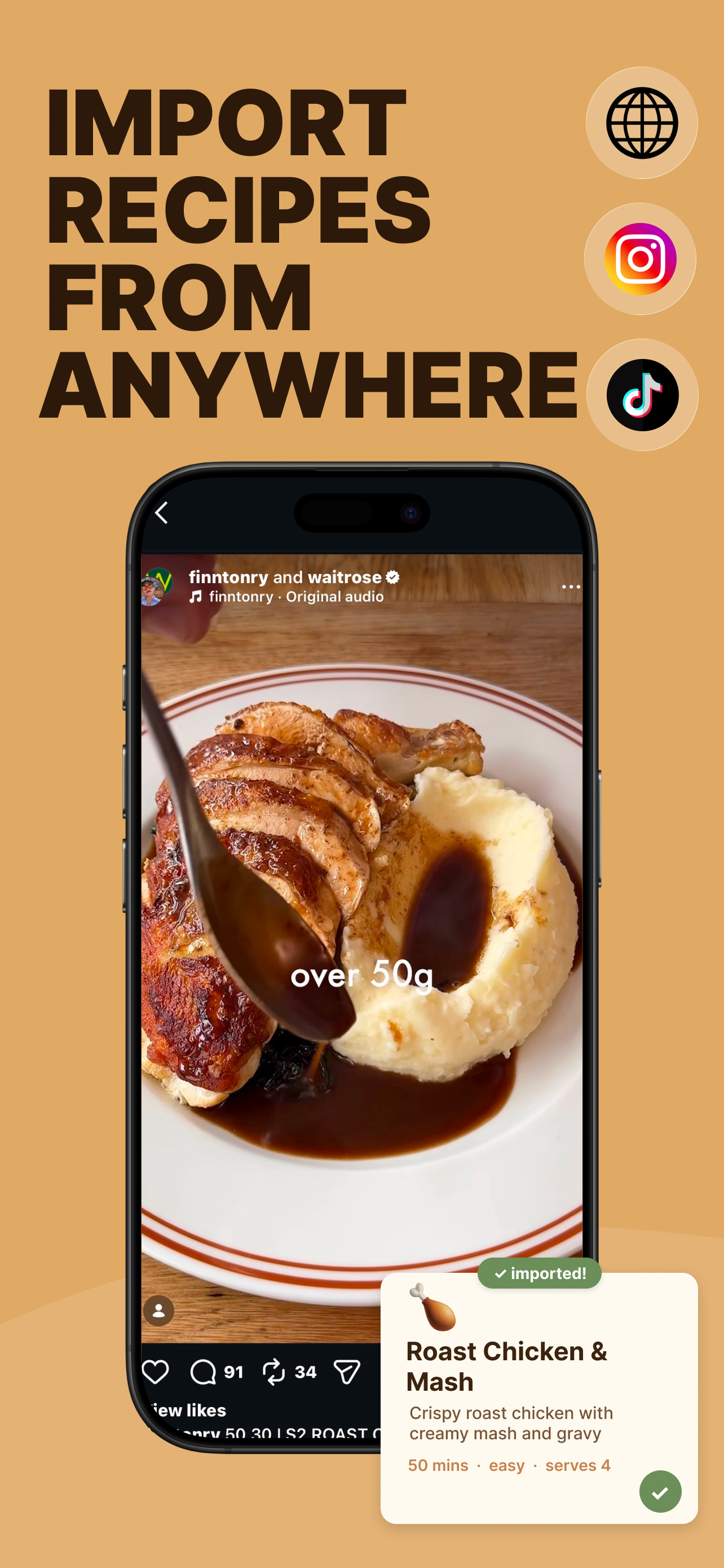 Recipal import feature
